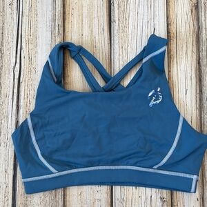 Peloton Teal Sports Bra with White Accents